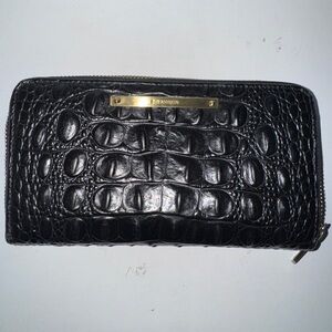 Brahmin Black Crocodile Embossed wallet